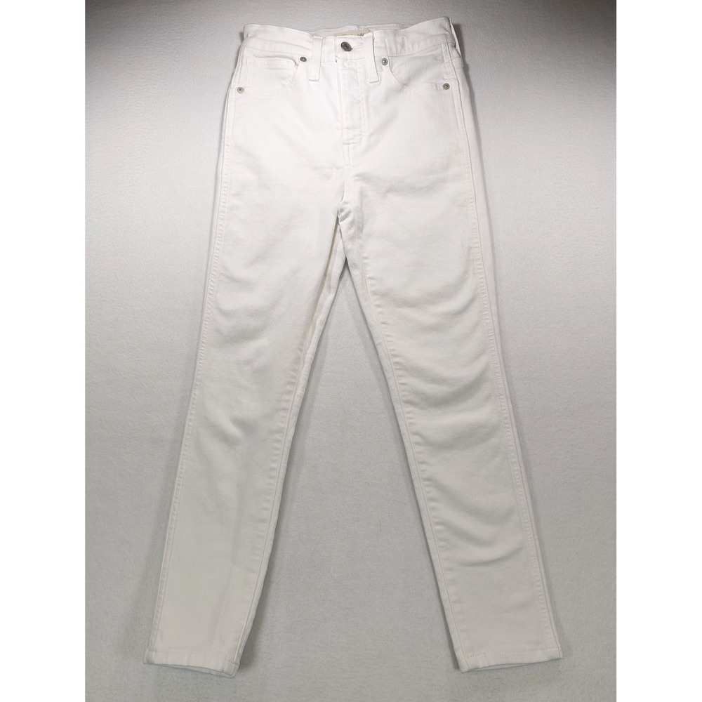 Madewell 10 High-Rise Skinny Jeans White Denim Size 25 High Waist Pants